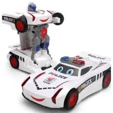 Carrinho Brinquedo Vira Robô Som Luz Anda Autobots 2 Em 1
