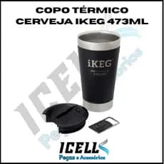 Copo Térmico Cerveja E Chopp Ikeg C/ Tampa 473ml Preto