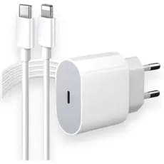 Carregador Turbo 20W + Cabo USB-C para Lightning – Compatível com iPhone 8 ao 16, Carregamento Rápido