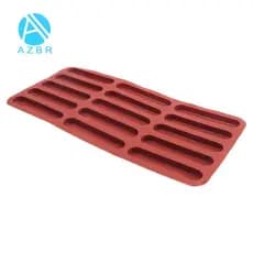Molde De Silicone Para Biscoito De Dedo Tiramisu , Cozimento De Barras De Cereais De 15 Cavidades Barra De Chocolate De