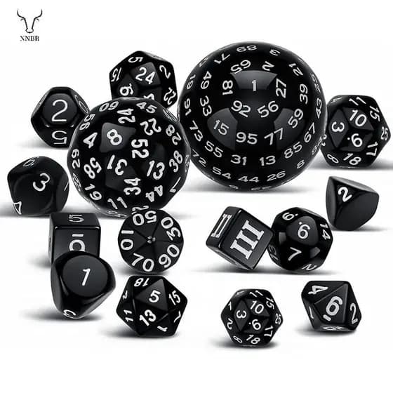 15Pieces Conjunto Completo De Dados DND Poliédrico D3-D100 RPG Esférico , 100 Laterais Para Jogos De Mesa De Jogo De Papéis