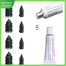 8Pcs Kit De Reparo De Pneus Pregos De Borracha Em Espiral Com Super Cola SHOPSKC1528