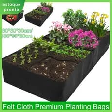 Cama De Plantio Elevada Para Jardim , 4/8 Grades , Tecido Reutilizável , Sacos De Elevados , Retângulo Portátil , Saco D