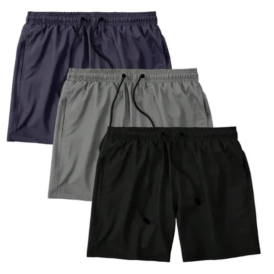 Kit 3 Bermuda Masculina Tactel Lisa Adulto