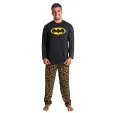 Pijama Super Herói Longo Dormir Adulto Pai Masculino Comprida Conjunto Dormir Frio Noite Inverno Promoção 326