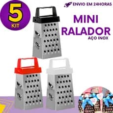 Kit 5 - Mini Ralador 4 Faces Aço Inox 8cm Para Lembrancinhas Decoração Temperos