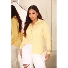 Camisa Social Duna Linho Feminina – Moda Executiva Casual Elegante