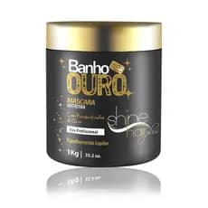 Máscara Banho De Ouro Nutritiva   Shine Hair Plus 1kg
