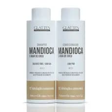 Kit Glatten Mandioca Shampoo e Condicionador Hidratação e Crescimento Fortalecedor 450 ml cada