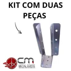 Kit 2 Suportes Para Viga Madeira 5x20cm Galvanizado 3mm Reforçado Pergolado Cobertura Parede