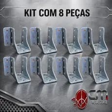 Kit 8 Suportes Para Viga Pergolado 6x10 Aço Galvanizado Reforço Estrutura Madeira Cobertura Fixação