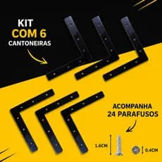 Kit Com 6 Cantoneira De Moldura Reforço Arremate Acabamento L Para Porta Janela 150x150mm