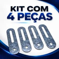 Kit 4 Chapas Junção União para Cama Box Aço Zincado Reforço Fixação Base