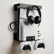 Suporte de Parede PS5 Playstation 5 Slim Fat Organizador Console Suporte Controle Headset Setup