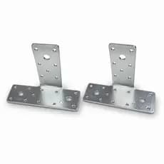 Kit 2 Placa Junção T Dobrada Galvanizada 180x90x40mm 3mm Reforço Madeira Estrutura Cantoneira A36