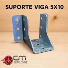 Suporte Para Viga E Pergolado 5x10 Aço Galvanizado Reforçado Para Estruturas De Madeira