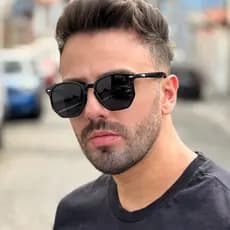 Óculos de Sol Masculino Vintage Retrô Hexagonal Unissex Preto com uv400