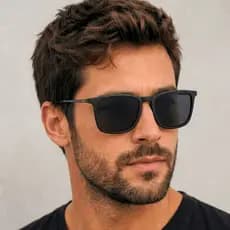 Óculos de Sol Quadrado Masculino Metal Vintage Premium Casual com uv400 Tendência - Jorn