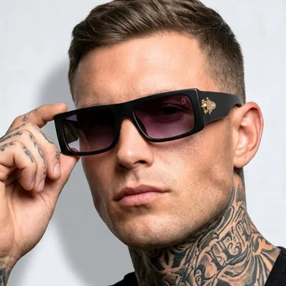 Óculos de Sol Masculino Retro Estilo Vintage Retangular Unissex Premium Uv400 Acetato Italiano