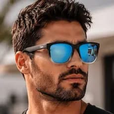 Óculos de Sol Quadrado Esportivo Polarizado Proteção UV Pesca Masculino e Feminino