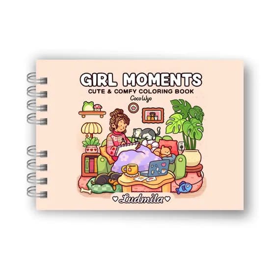 Livro de Colorir - Girls Moment - Personalizado - Capa Dura - Laminação Holográfica