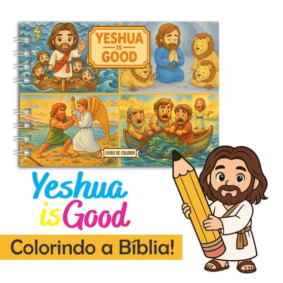 Livro de Colorir Bíblico - Yeshua is Goods - Colorindo a Bíblia - Capa Dura - Holográfica