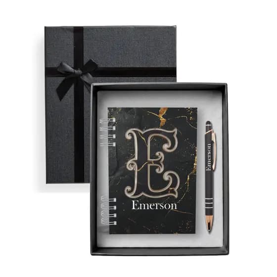 Kit Presente Caderneta Personalizada Caneta com Nome Caixa Elegante Presente Brinde Agenda Masculina