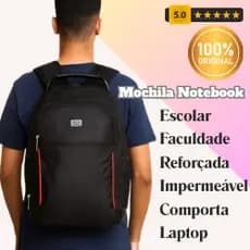 Mochila Notebook Escolar Faculdade Reforçada Impermeável Comporta Laptop Trabalho Resistente
