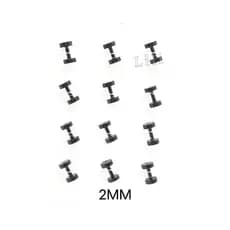 KIT 12 ALARGADOR DE AÇO FALSO PRETO 1mm 2mm MASCULINO UNISSEX BRINCO