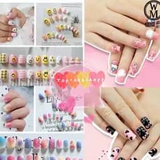 12 Unhas Infantil Postiças para Crianças Kids Decoradas