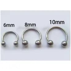 Kit 1par 2 unidade Piercing Ferradura, smile para Orelha, boca e septo em Aço Cirúrgico