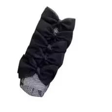 Kit com 5 Presilha Laço Com Redinha Cabelo Coque