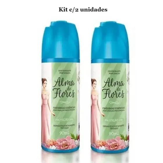 Kit c/2 unidades Desodorante Alma de Flores Spray Finíssimas Essências 90ml