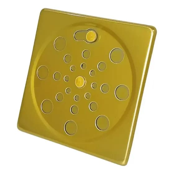 Tampa P/ Ralo Grelha Quadrado 10cm Abre/ Fecha - DOURADO