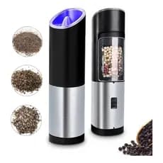 Moedor Elétrico De Sal Pimenta Temperos Pilhas Aço Inox