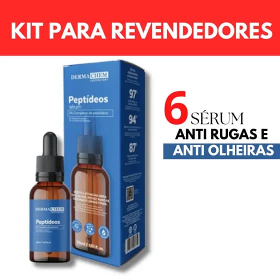 Kit 6 Sérum Peptideos Ant. Rugas Efeito Lifiting 30ml Dermachem Revenda