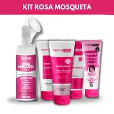 Kit Skincare Rosa Mosqueta Dermachem+Mousse Micelar Rosa Mosqueta+Gel Peel Argila Rosa
