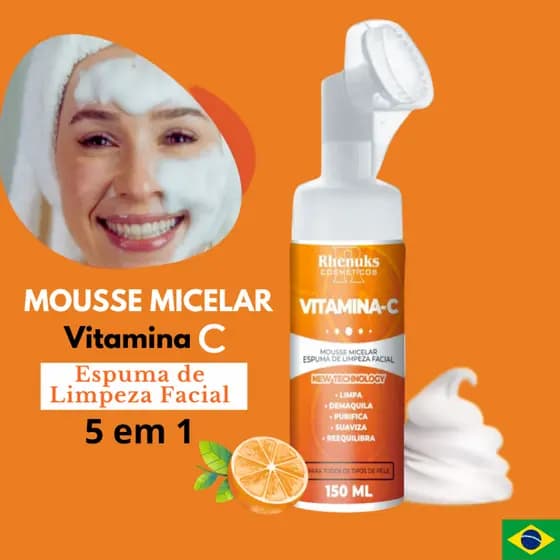 Mousse Micelar Vitamina C Limpeza Facial 150 Ml Rhenuks