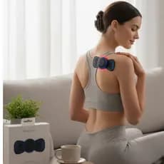 Mini Massageador Elétrico Portátil Recarregável Eletroterapia para Pescoço, Costas e Pernas – Bivolt