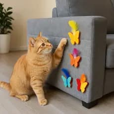 Brinquedo para Arranhador Adesivo Sofa – Acessório Interativo com Penas para Gato