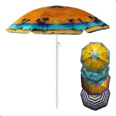 Guarda Sol De Praia 170 cm Poliester Com Proteção UV Estampado Grande