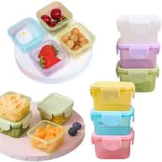 Kit 8 Mini Pote Lancheira Marmita Para Lanche 4 cm Cores Aleatórias Introdução Alimentar Bebe