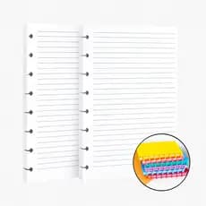 Kit 2 Refil A5 Médio Compatível Caderno Inteligente 160 Folhas Planner Folhas Pautadas 80g