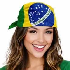 Lenço Bandana Bandeira do Brasil  | Copa Jogo Seleção - Unissex