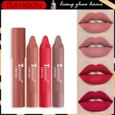 Teayason Batom Fosco Veludo À Prova D 'Água Em 12 Cores Nude / Vermelho / Marrom / Nude