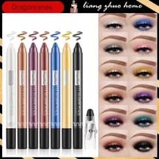 12 Cores Caneta Sombra Perolada Longa Duração À Prova D'água Destacador De Olhos Brilhante Colorida Com Afiador De Lápis Cosméticos