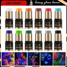 SAM Açúcar 1Pc Pintura De Halloween Creme De Facial Stick À Prova D'água Luz UV Neon Púrpura Verde Rosa Preto Branco Maquiagem De Arte Para Festa