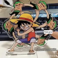 Action Figure Luffy Anime One Piece Em Acrílico Giratório Mesa Decoração Pronta Entrega BR