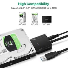 kit fonte Cabo adaptador SATA para USB 3.0 para 3,5 / 2,5 polegadas SSD HDD SATA III COM FONTE 12V
