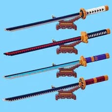 Blocos de construção Espada de anime Brinquedos micro blocos Decoração 62CM 500+ + Monte o martelo
